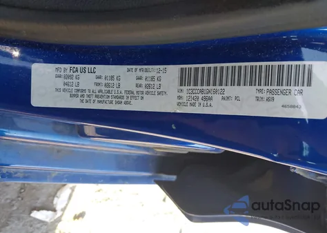 2016 Chrysler 200 Limited из США, поврежденный, VIN 1C3CCCAB1GN160122